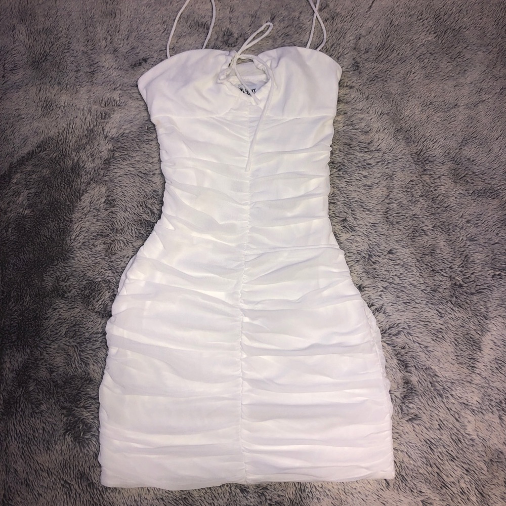 NWT PRINCESS POLLY SASSY MINI DRESS WHITE